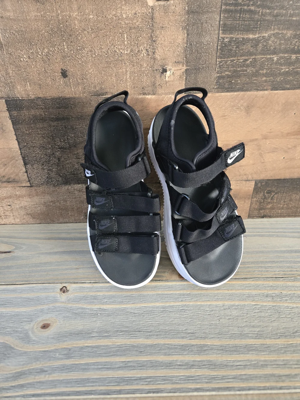 Nike Icon Classic Sandals Platform Slides Shoes DH0224 Black Wmn Sz 5 Youth 3.5Y
